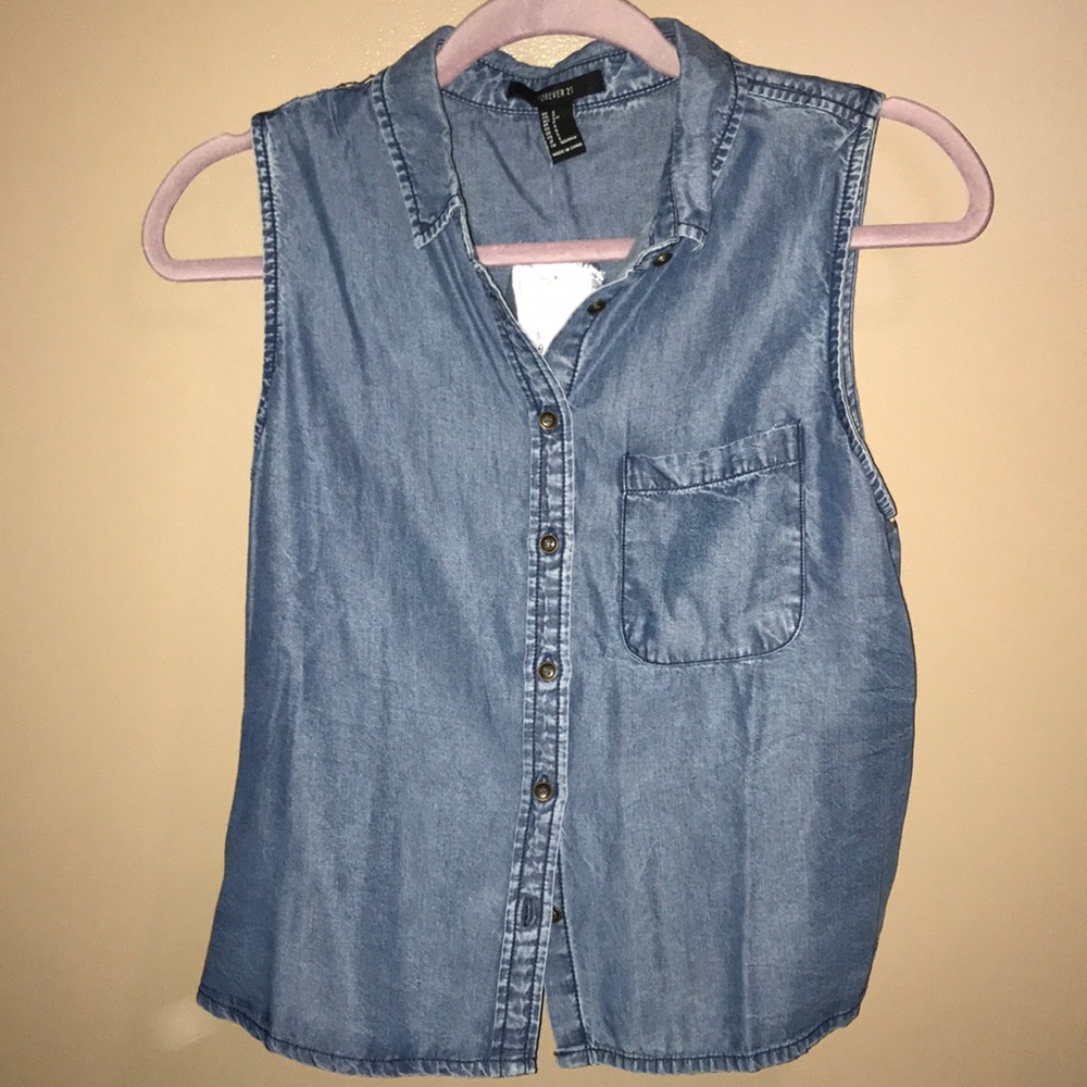 Jean Button down top